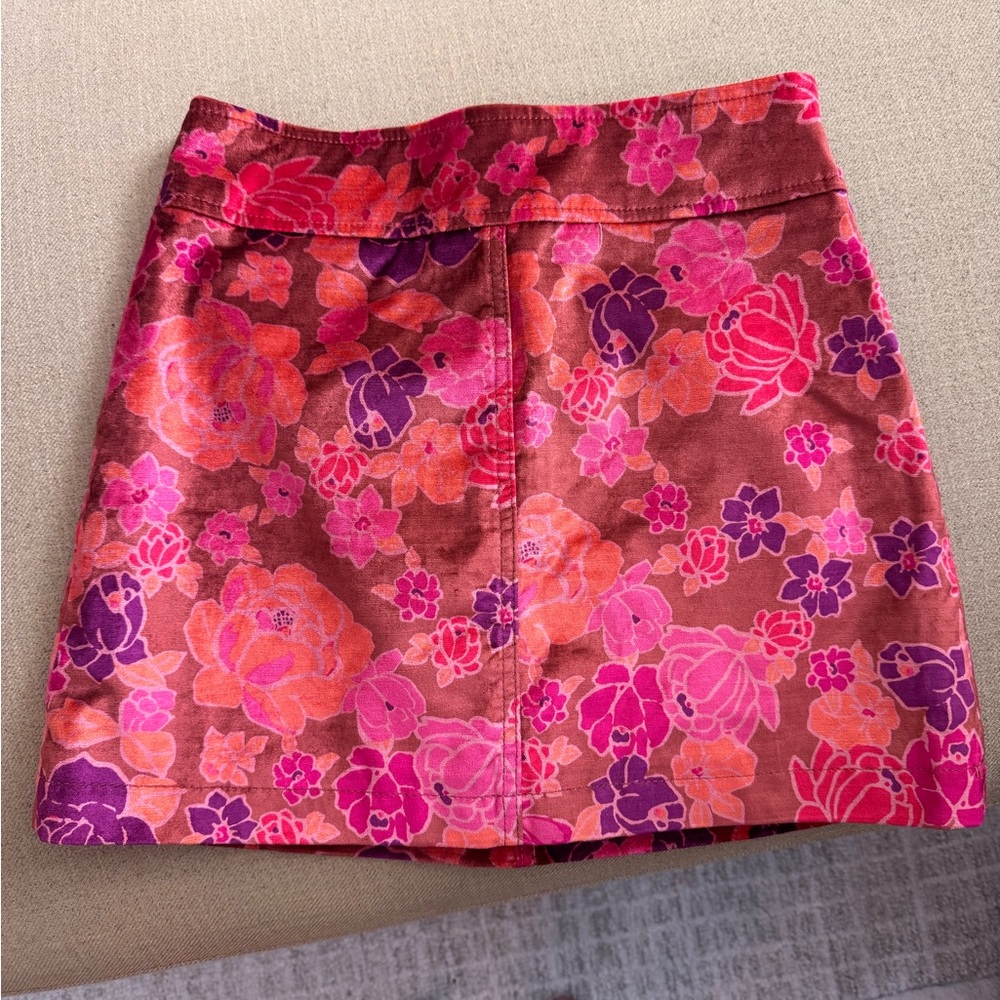 Free People retro velvet mini skirt